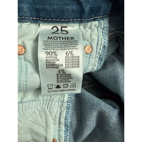MOTHER The Looker Zip Fray Low-Rise Skinny Jeans in Home Sweet‎ Home Size 25 - Picture 9 of 11